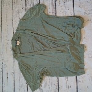 Slinky Brand Green Short Sleeve Open Cardigan Shrug 3X Made in U.S.